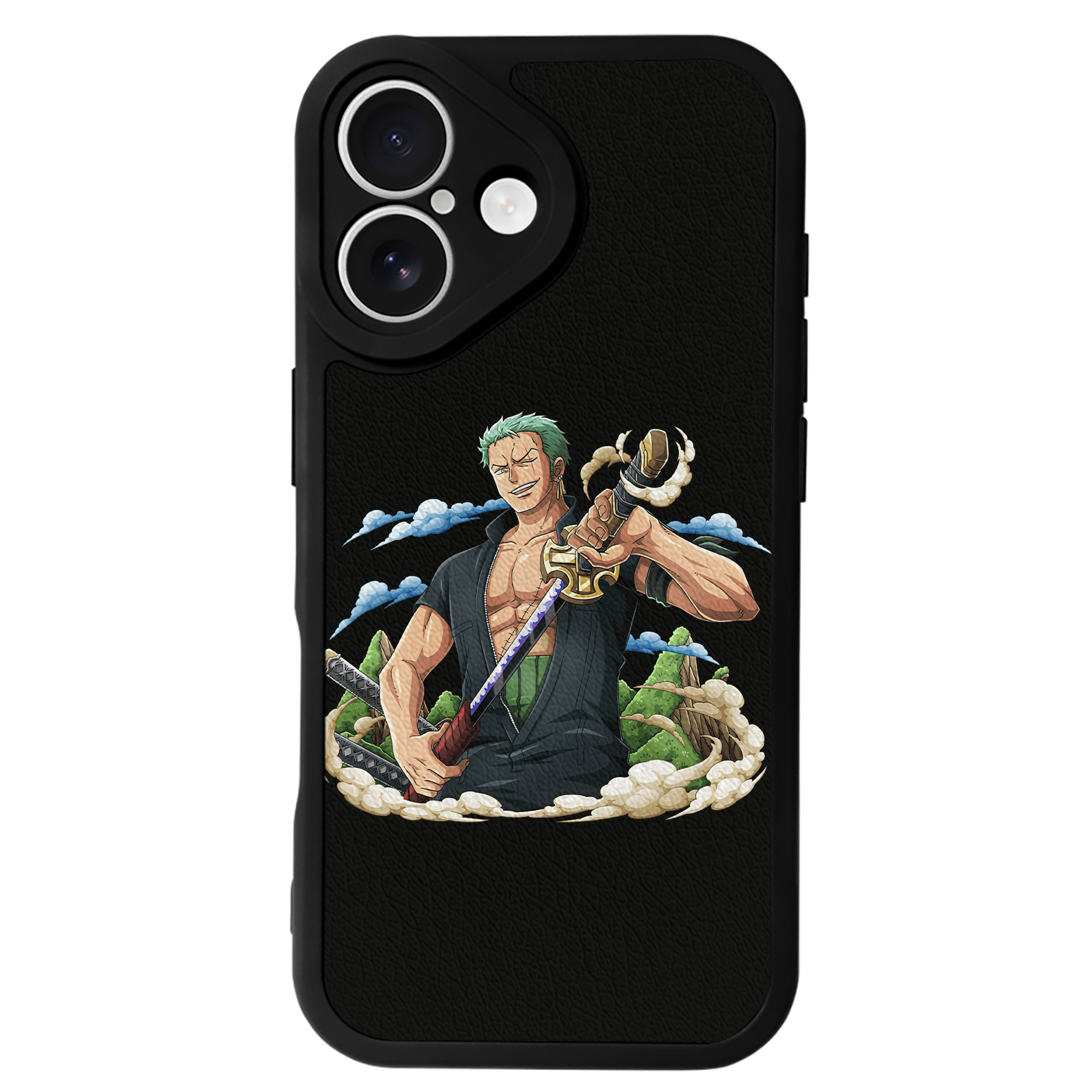 （画像用） ワンピース ロロノア・ゾロ ONE PIECE Roronoa Zoro 【iPhone 16シリーズ対応】シリコンスマホケース（レザー調） 材質：シリコン
